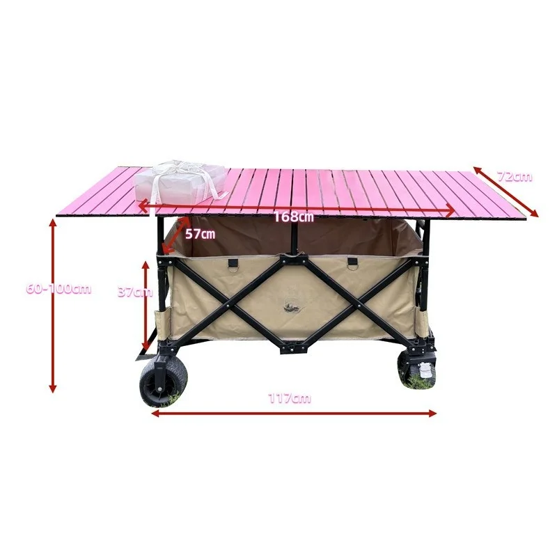 

Stall cart, table board, cart, cart, go out to sunshade, camping, portable storage, large-capacity cart, camper car, large size