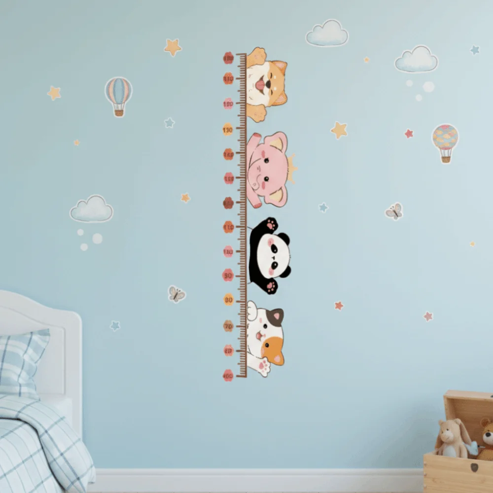 New Self-Adhesive Height Measurement Stickers Waterproof Catoon Pattern Decorative Height Chart Children's Height Chart Home Use