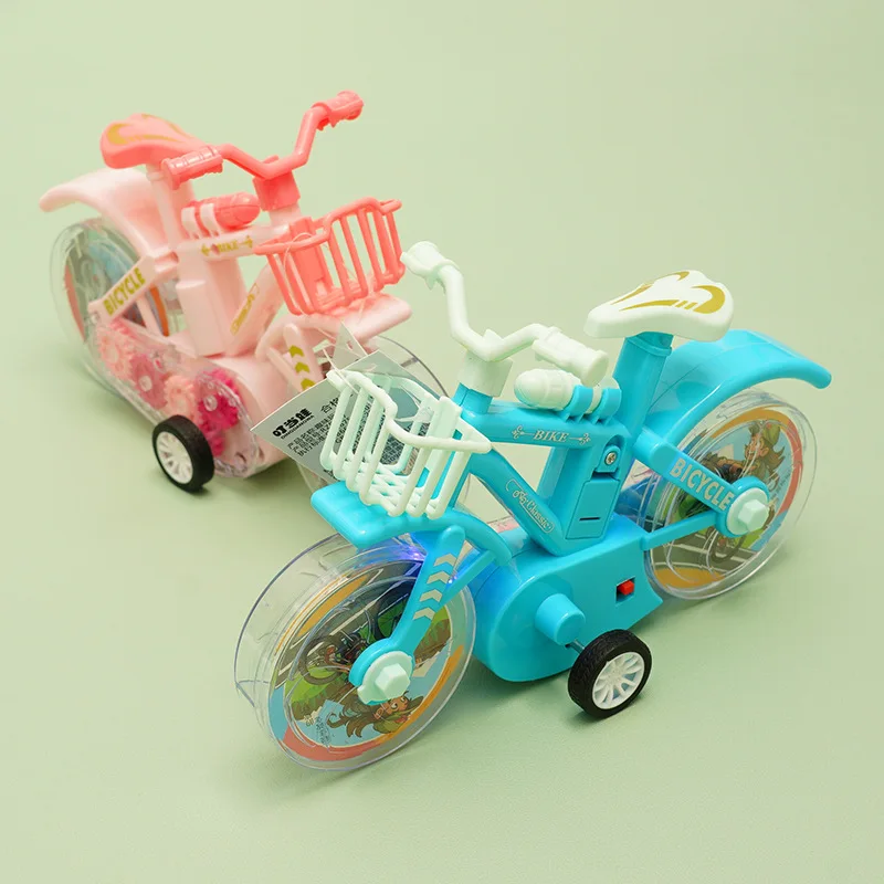 Jouets de vélo engrenages de Simulation pour enfants, vélo à inertie créatif avec lumières, jeux de bureau, accessoires pour maison de poupée, jouets de maison de jeu