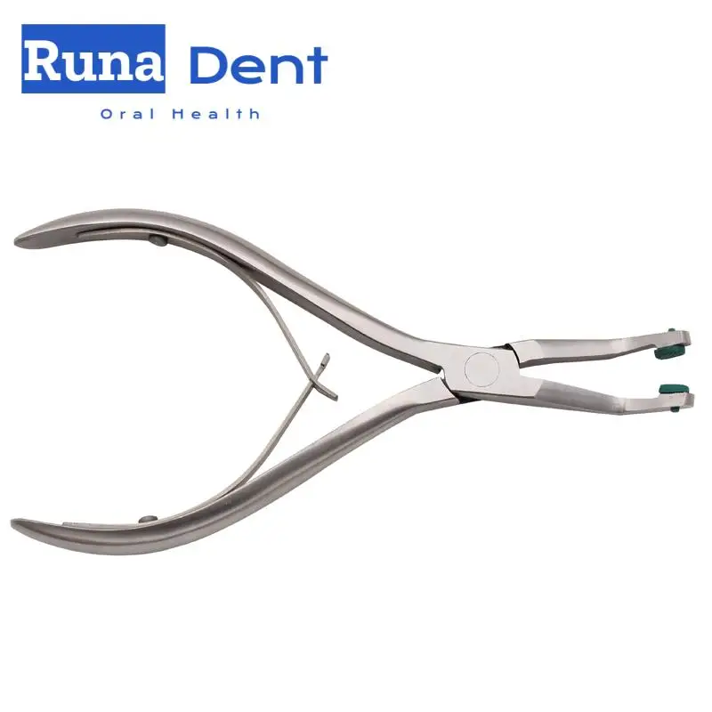 

Dental Crown Plier Remover with Green Rubber Stainless Steel Temporary Teeth Removal Pliers Dentistry Tools