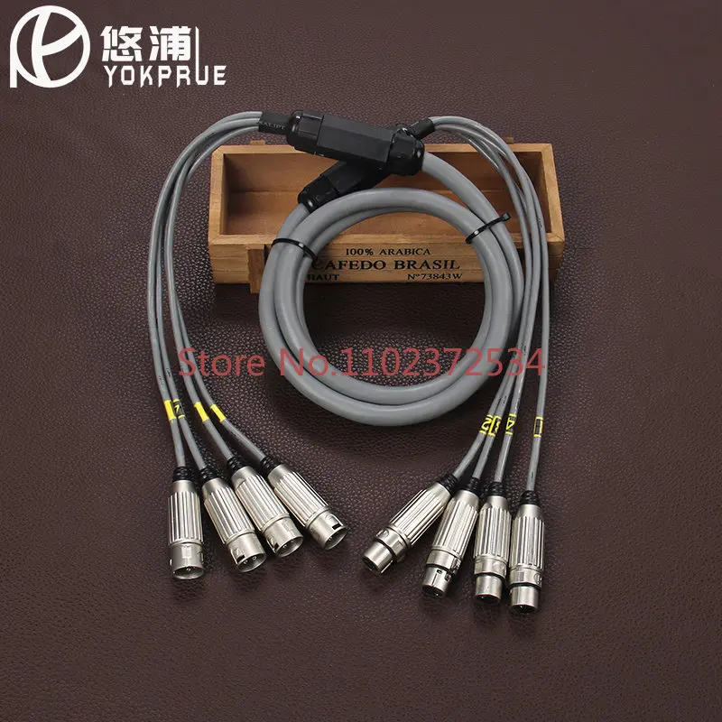 Four-core signal line microphone audio line 4 sets of signal connecting lines can be customized length