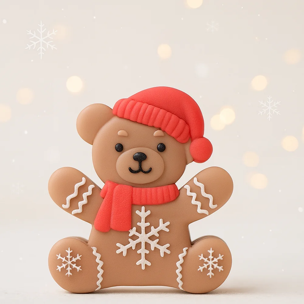 Christmas Scarf Hat Bear Silicone Candle Mold 3D Animal Bear Crafts Resin Gypsum Soap Mold Christmas Gift Festival Supplies