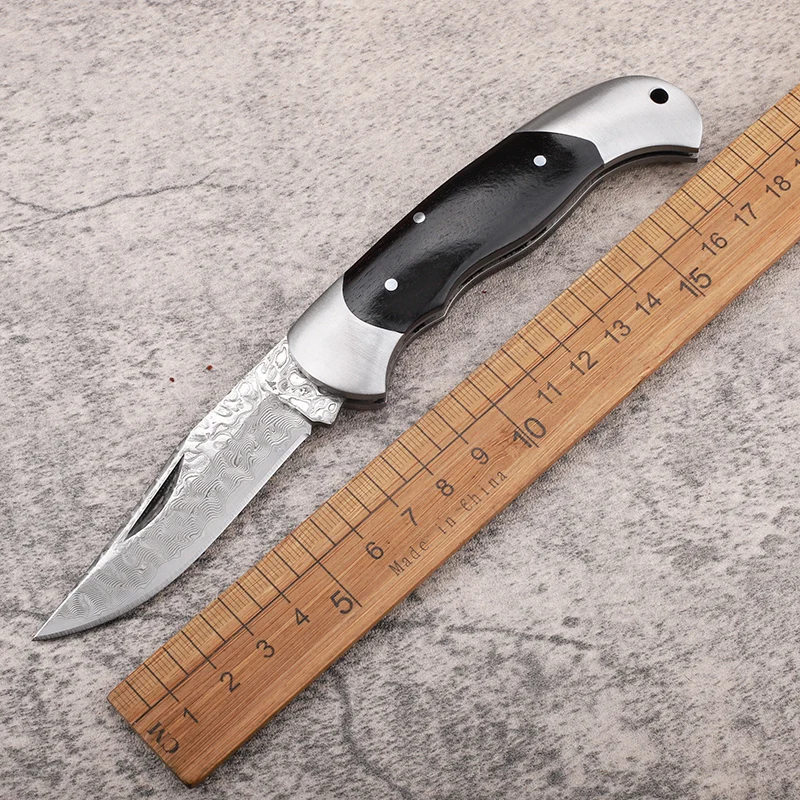 

New Outdoor Portable Pocket Survival Damascus Steel Home Small Folding Collection EDC Knives