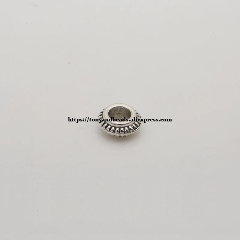 (50Pcs / Lot !) Zinc Alloy Tibetan Silver European Charm Connector Crimp End Beads Size 6.5x2.5mm HA12272B