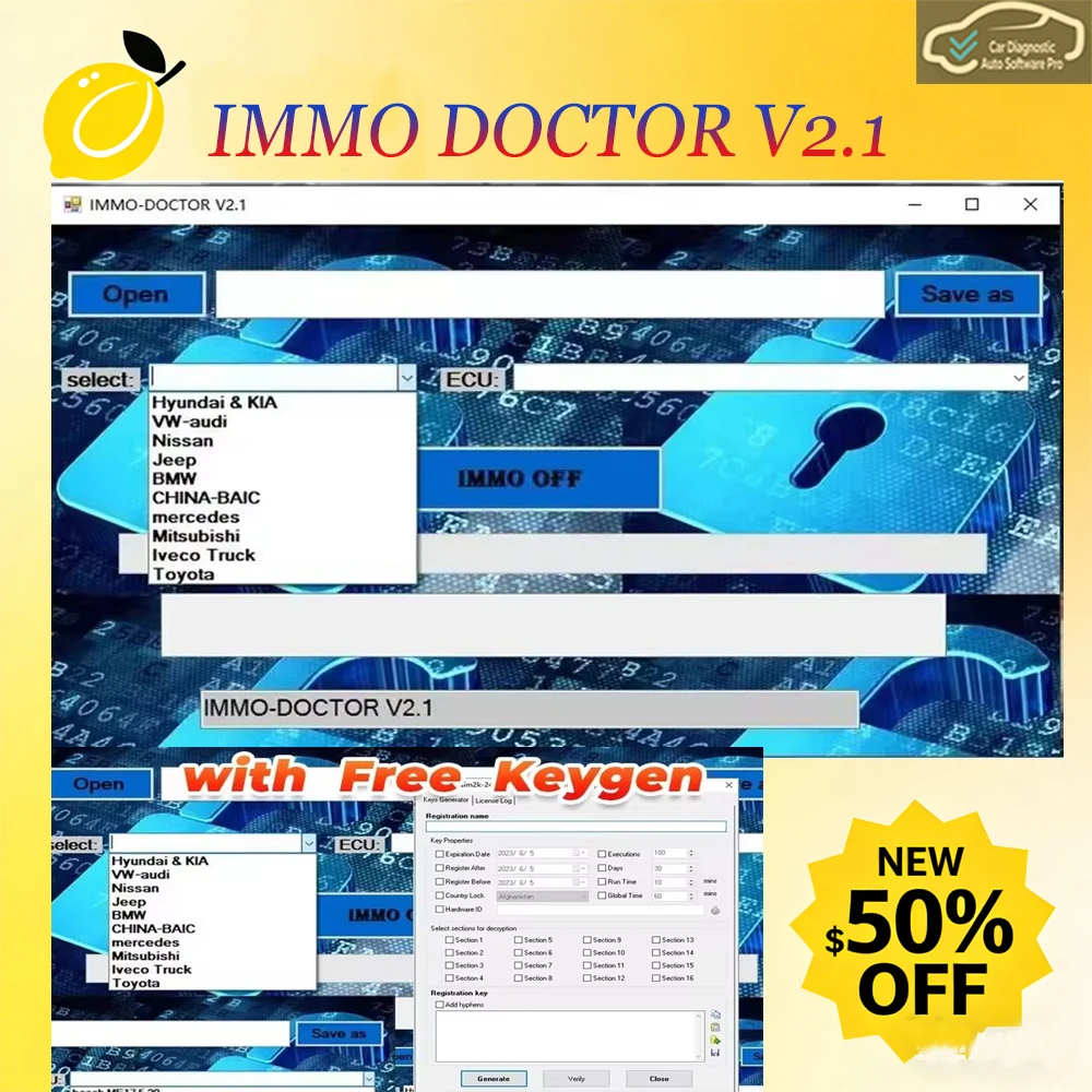 

2026 IMMO DOCTOR V2.1 Unlimited KEYGEN Multi Brand ECU Chip Tuning Software for SIM2K MT38 ME 17.9.2 MED17.9.8