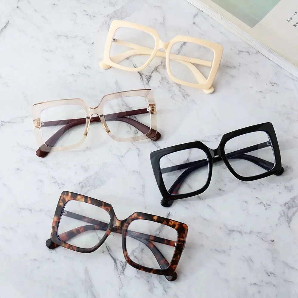 2023 Trend Big Square Anti Blue Light Glasses Women's Glasses Computer Goggles Glasses Transparent Optical Spectacle Eyeglasses