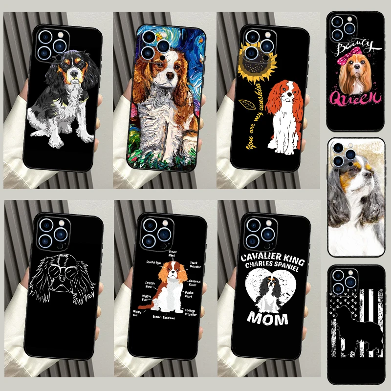 Funda para Teléfono con Diseño de Perro Cavalier King Charles Spaniel para iPhone 17 Pro Max 11 14 15 16 Pro Max 13 12 Mini 15 16 Plus 16e 17 Air Cover