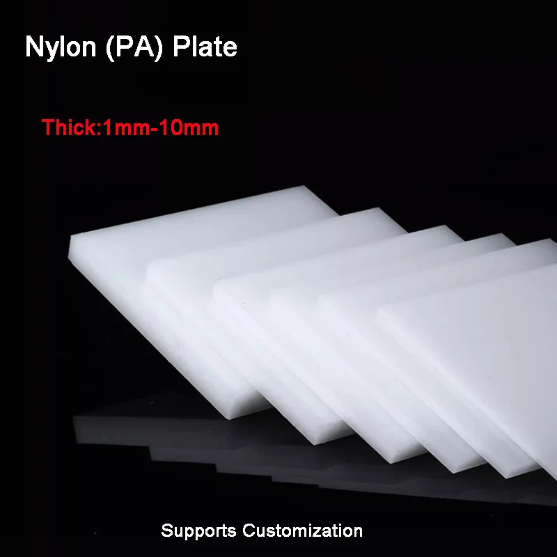 1Pcs White PA66 Nylon Plate Nylon Board PA6 Rigid Plastic Block PA Panel Polyamide Sheet MC Insulating Rubber Sheet Thick 1-10mm