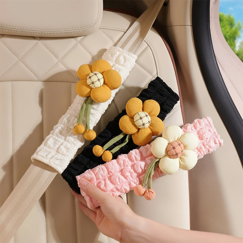 

Flower Car Seat Belt Cover Premium Fashion for Kids Adults Universal Car Interior Accessories