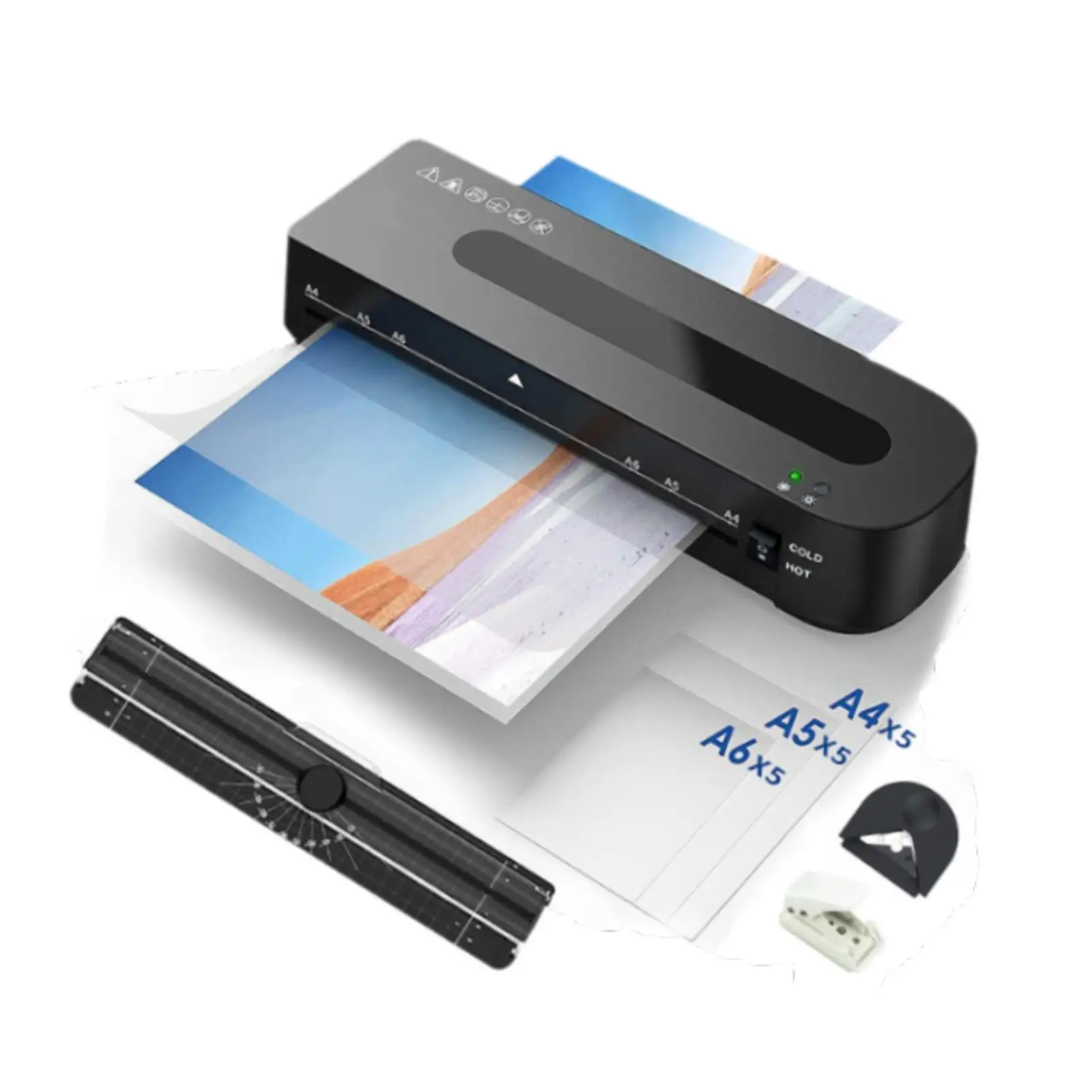 Laminator Machine with Corner for A3/A4//A6 12.6inch with Pouch 120S Warm up for Office Teacher Use