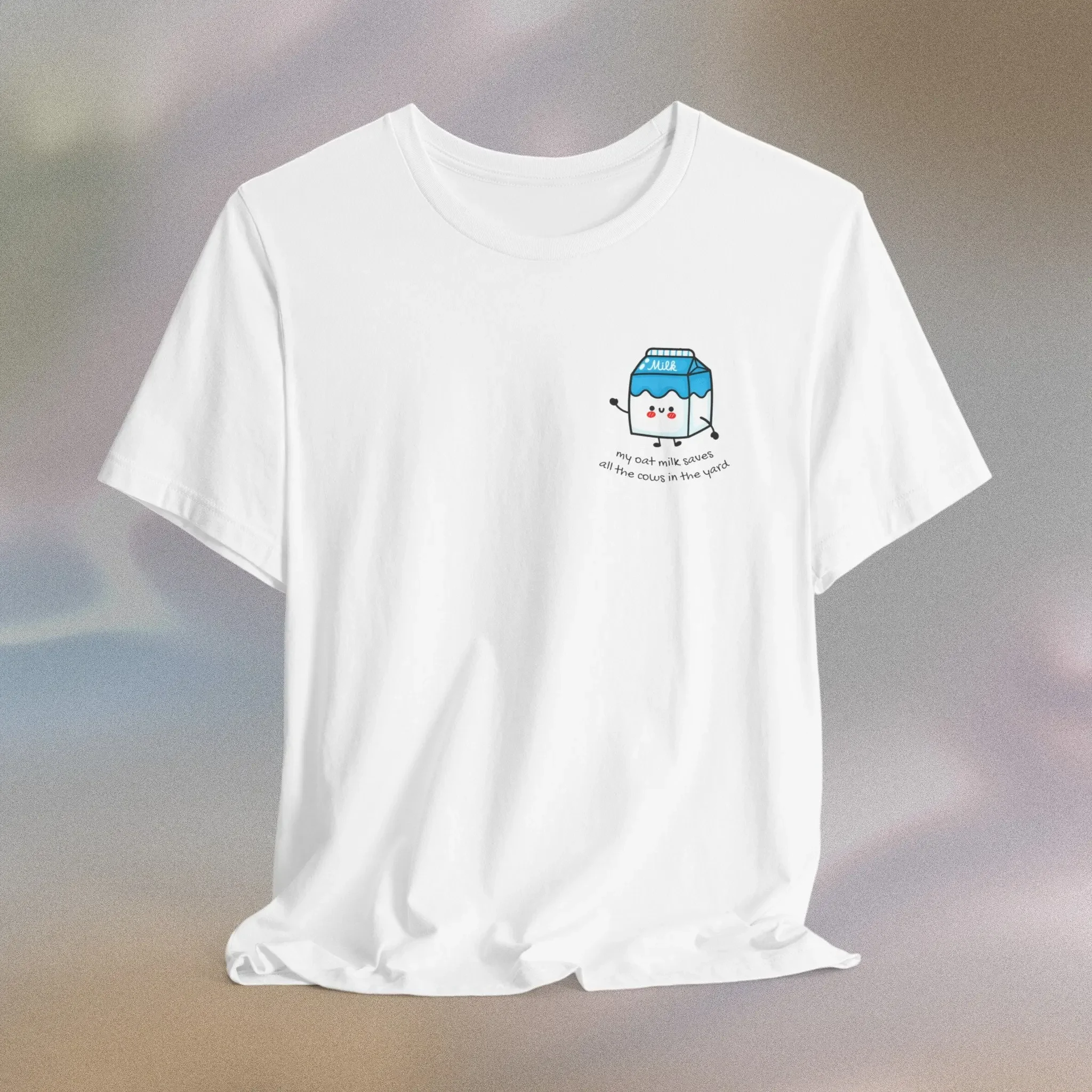 My Oat Milk Saves All the Cows in Yard T Shirt Vegan Vegetarian Plant Based Fan Planet Earth