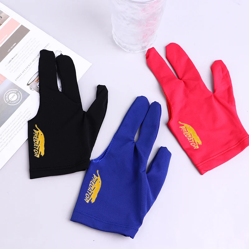 Three Fingers Full-Finger Snooker Pool Cue Billiard Glove for Left Hand Lycra