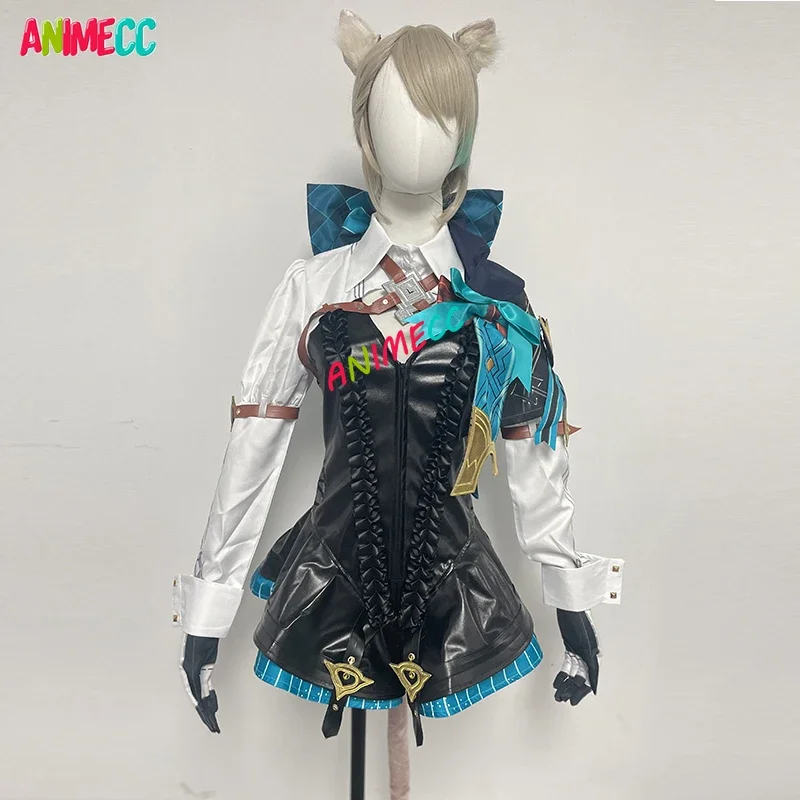 ANIMECC in Stock XS-XL Lynette Cosplay Genshin Impact Costume Wig Fontaine Magician Anime Game Halloween Party Outfit for Women