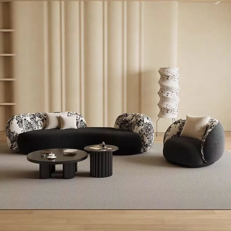 #High-grade special-shaped sofa simple black sofa clothing store beauty salon hotel lounge area negotiation reception sofa