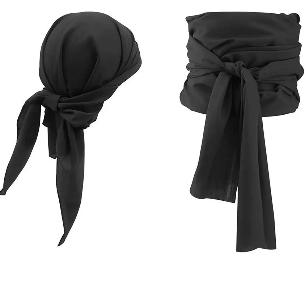 Canvas Pirate Headband Waist Belt Solid Color Triangle Scarf Halloween Scarf Belt Medieval Renaissance Head Wrap Cosplay Costume