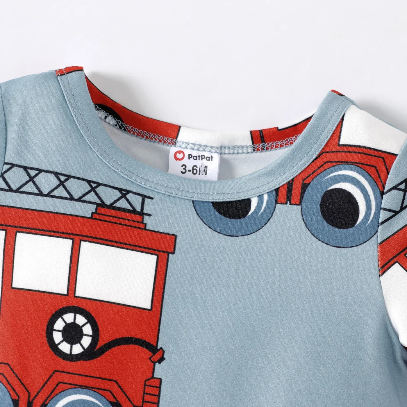 PatPat Baby Boy Allover Fire Engine Print Short-sleeve Romper Suitable for Summer Season Soft and Comfortable