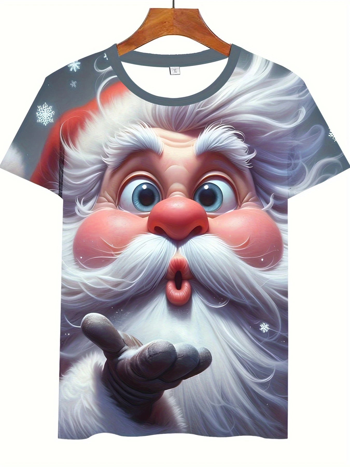 New 3Dprinted Santa Claus pattern sport Quickdry Breatha men womenT-shirt Outdoors street casual Y2K role-playing children's top