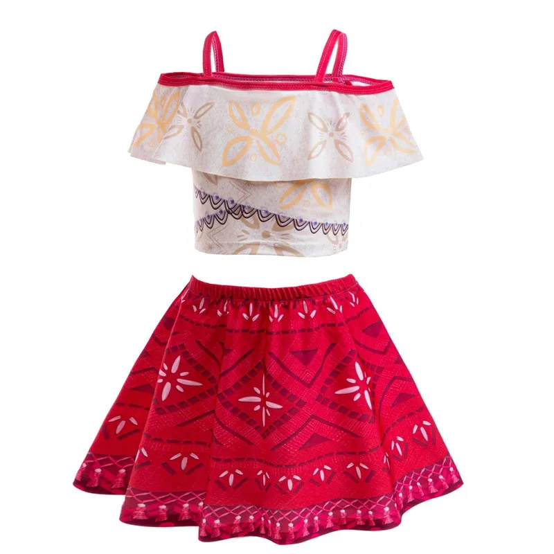 Summer 2025 New Princess Moana Girls Swimsuits Vacation Children's Swimwear Holiday Party Kids Beach Bikini Two-piece Swimsuit