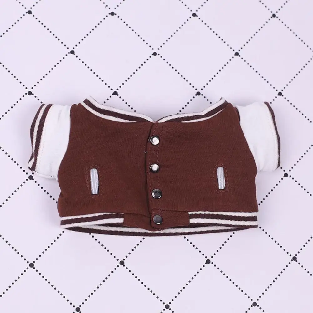 College Style Doll Baseball Jacket Uniform Coat Playing House Cotton Dolls Clothes Casaul Wear Dress Up Plush Doll Jacket Coat