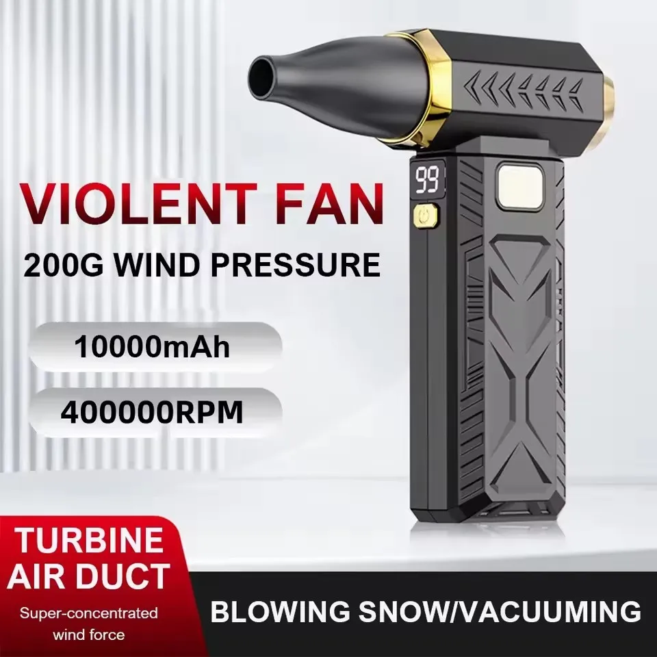 

400000RPM Jet Fan Vacuum With LED Lighting Strong Blower 6-Gear Adjustable Blowing/Suction Brushless Duster Blower For PC Clean