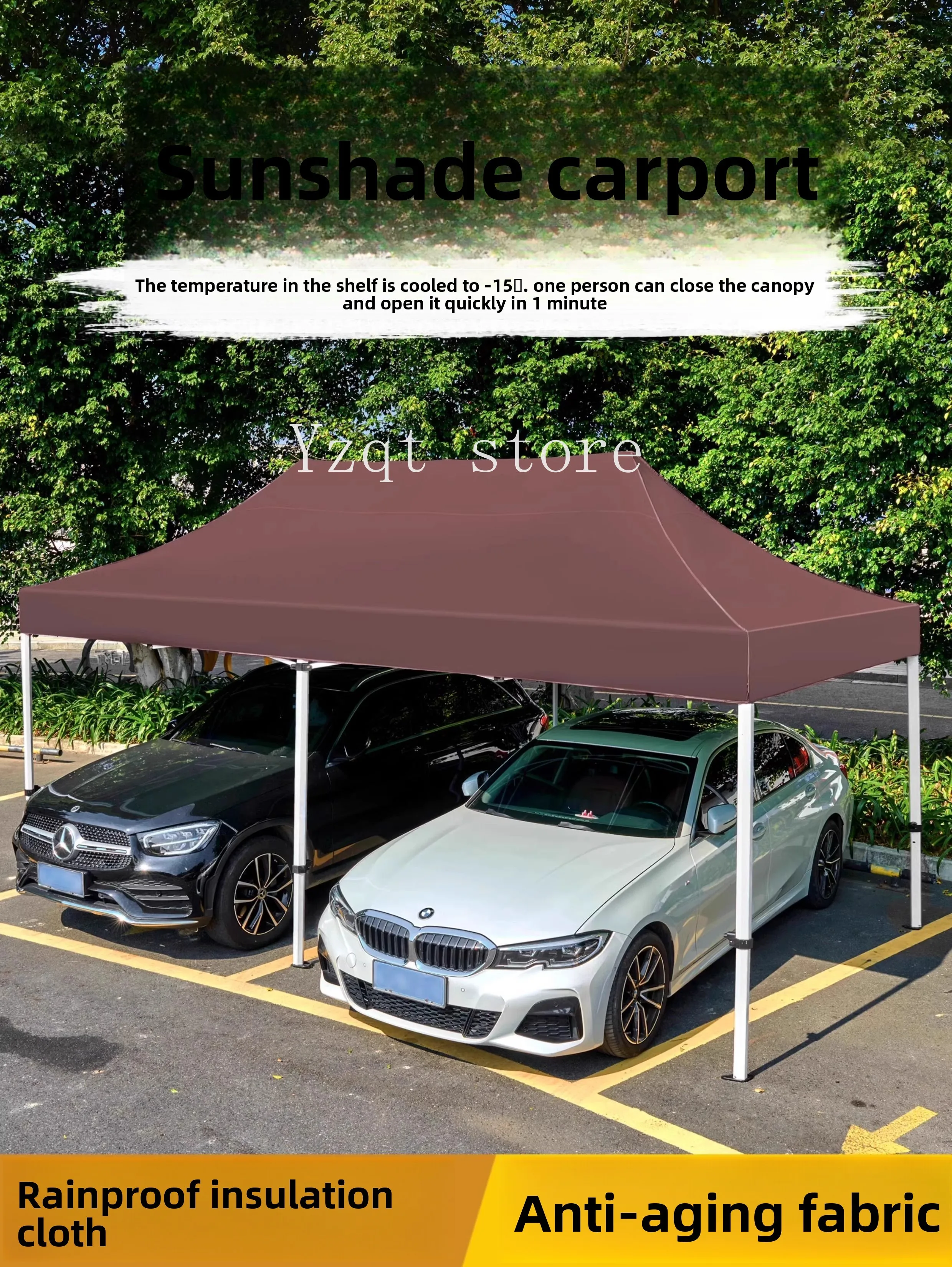 Outdoor parking shed, family car tent, outdoor garage, sunshade special canopy, retractable carport, folding canopy