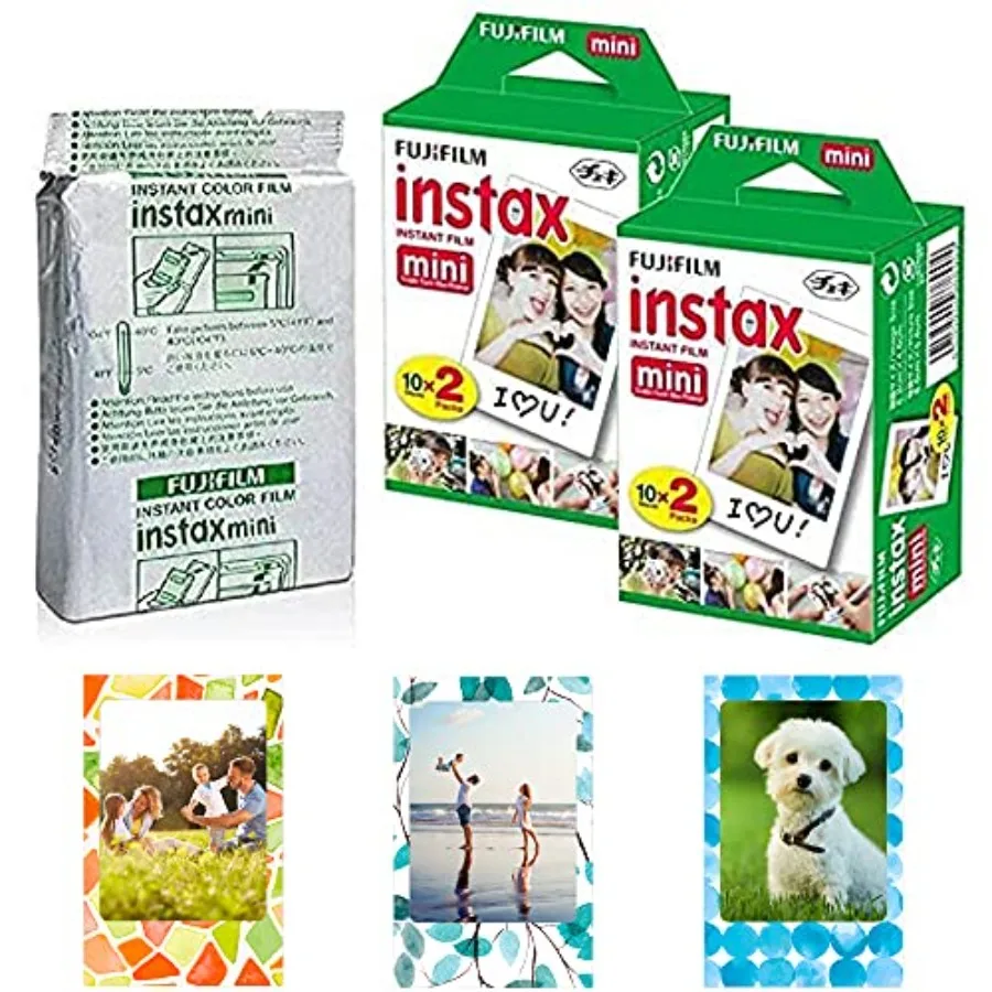 

Instax Mini Instant Film10 Sheets×5 Pack Total 50 Shoots Bundled with Tudak Photo Magnet Frames [Bulk Packaging]