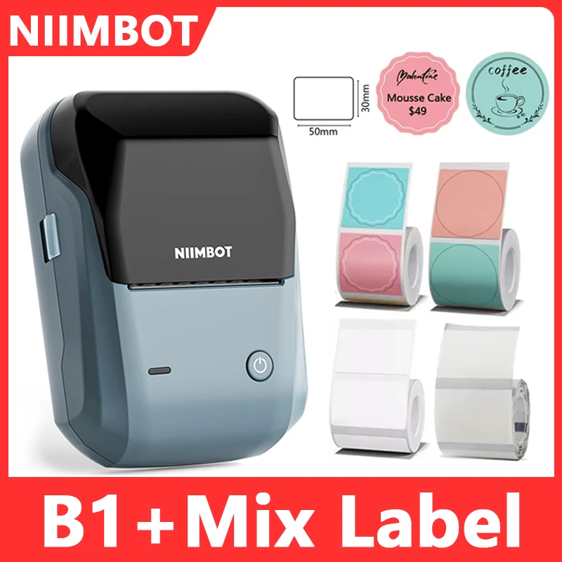 

NIIMBOT B1 Mini Thermal Printer Adhesive Printer Mobile Wireless Bluetooth Portable Round Stickers For Barcode Tag Labels Maker