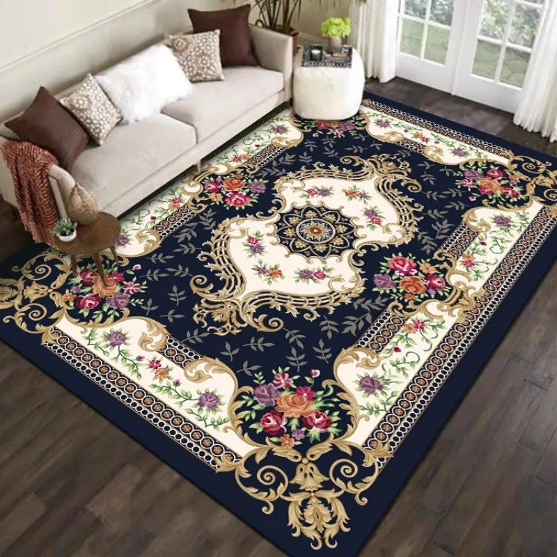 European Style Light Luxury Felt Carpet 100% Polyester Anti-slip Mat Corridor Sofa Bedroom Living Room Bathroom Comfortable Rug