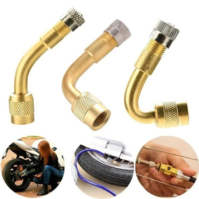 45/90/135 Degree Brass Air Tyre Valve Caps Valve Stem with Extension Adapter for Car Motorcycle Bicycle Accessories