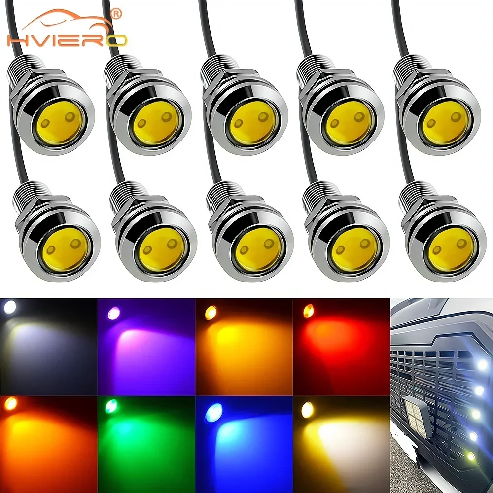 

Car Motorcycle Backup Parking Brake Lamps Day Fog Multicolor 18mm 9W DC 12V Turn Signal Eagle Eye Light COB Daytime Running DRL