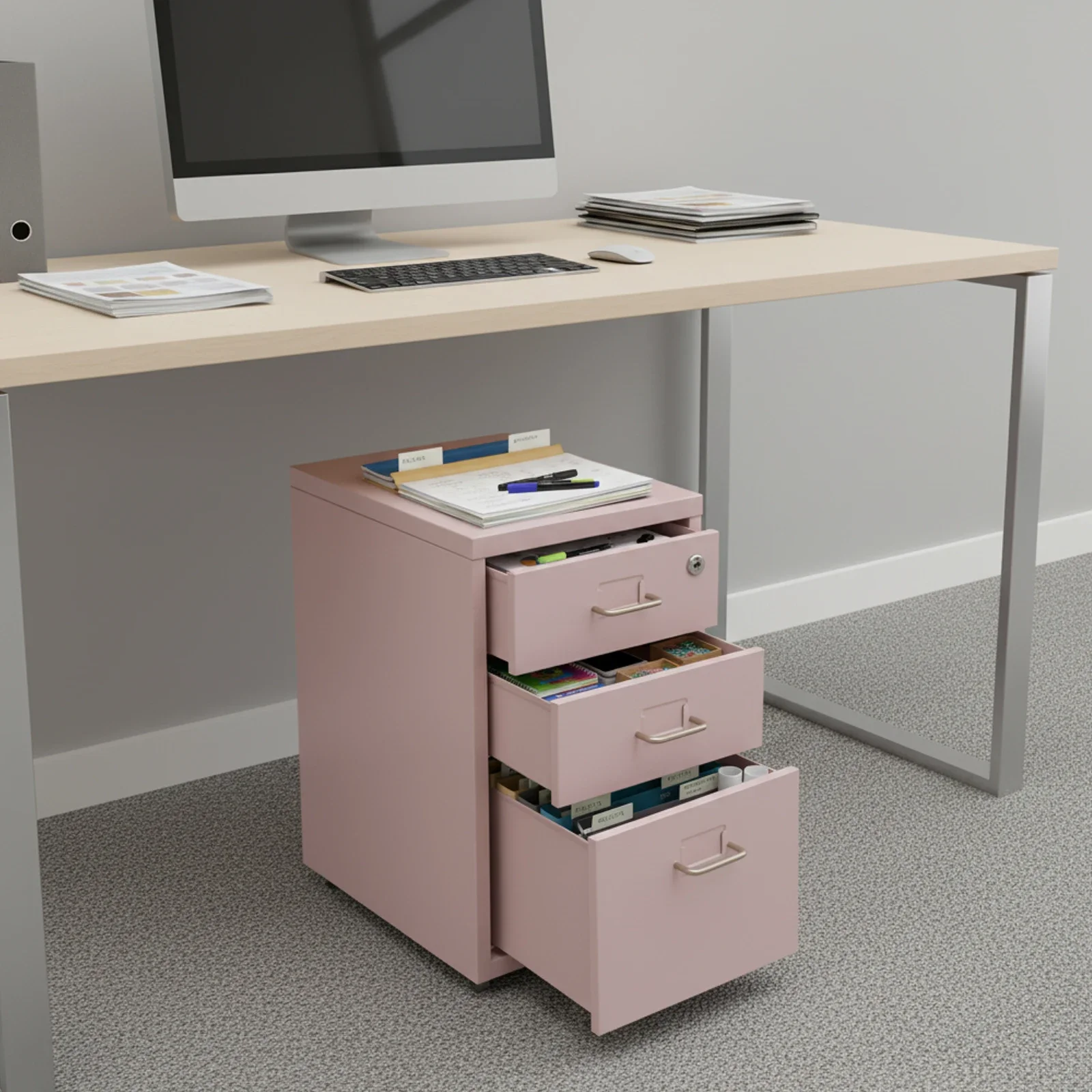 

НОВЫЙ шкаф для документов с 3 ящиками, вертикальный шкаф для документов на колесиках со стальным замком, 16×11×18,3 дюйма, шкаф для хранения для офиса и дома