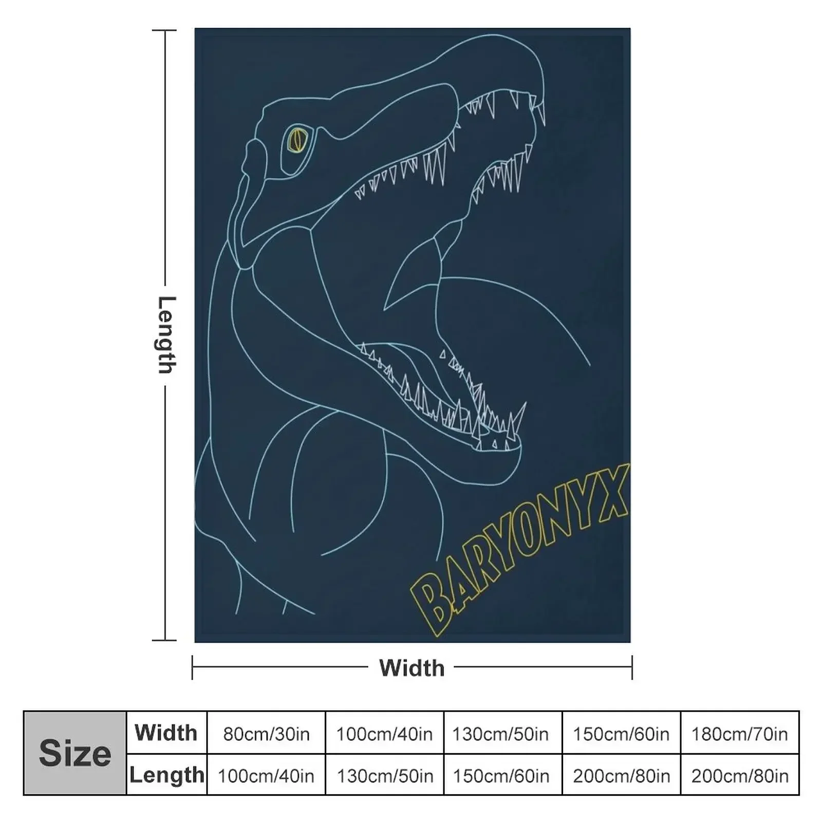 Baryonyx lineart Throw Blanket Camping Decorative Throw Blankets