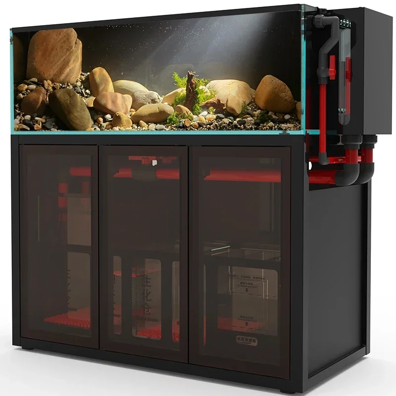 

water grass tank, aquarium bottom filter, living room, ultra white glass stream tank