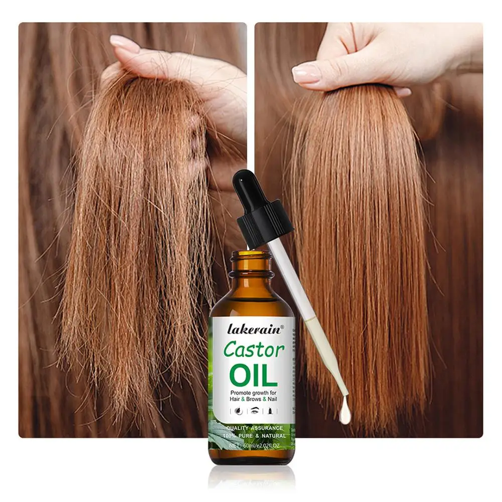 

60 мл увлажняющее массажное масло для бровей для ароматерапии, касторовое масло, 100% чистое стимулирующее рост для ухода за кожей, черное касторовое масло