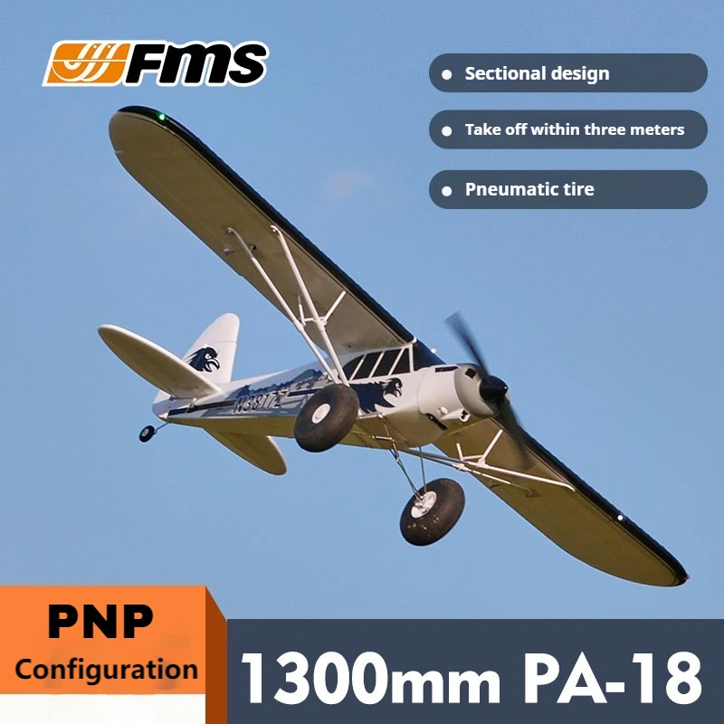 FMS Remote Control  Plane Rc Airplane Pa-18 1300mm Fixed Wing Propeller Tractor Pnp Rtf Foam Combination Aircraft Model Flying T