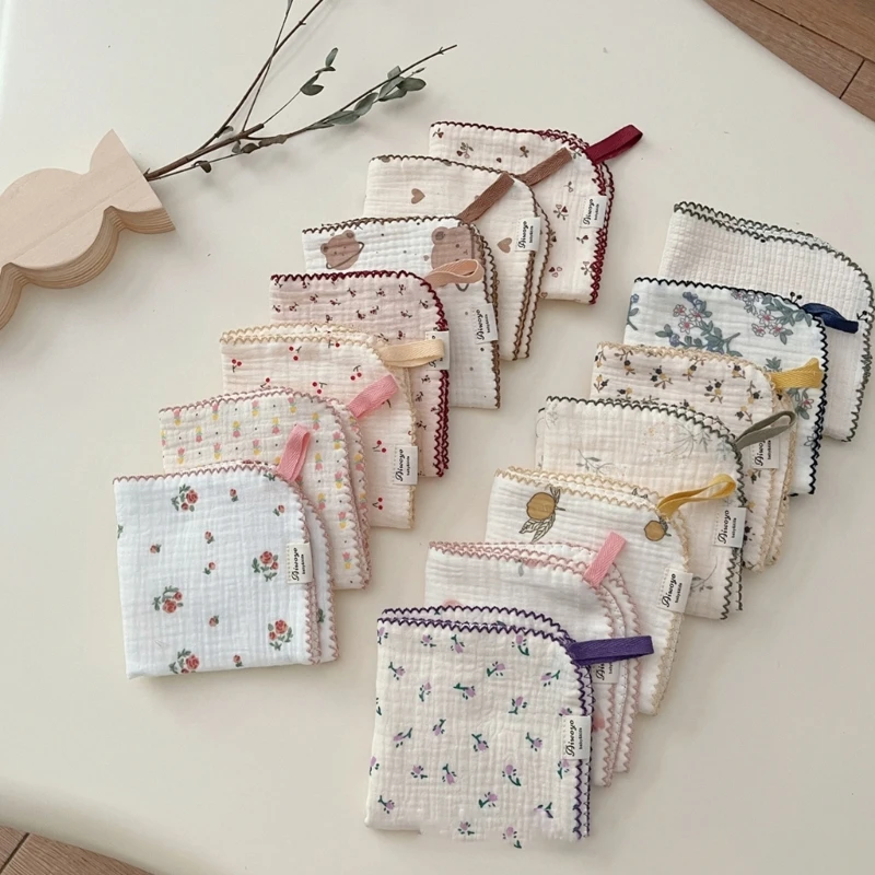 

4-Layers Baby Muslin Face Towel for Delicate Skin Soft and Absorbent Muslin Hand Wash Towel Newborn Burp Cloth Cotton Washcloth