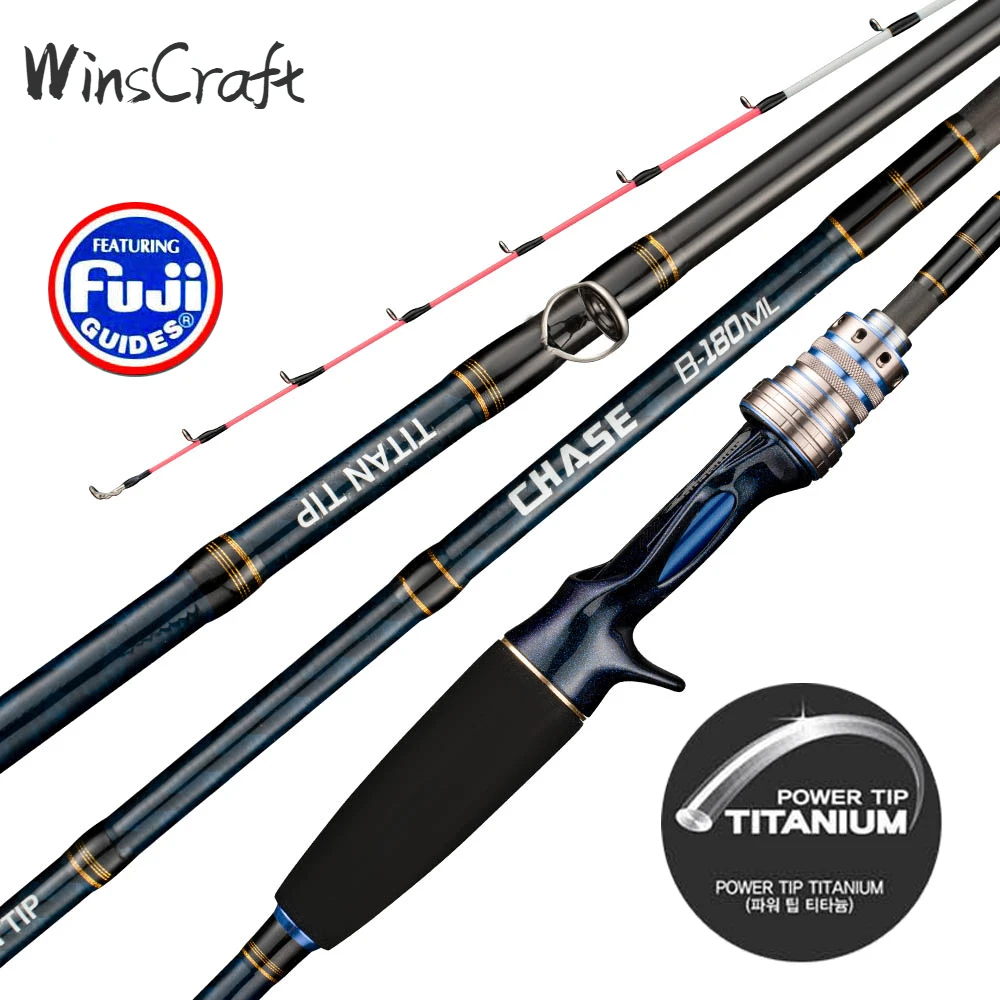 WinsCraft Boat Fishing Rod with Titanium Tip, Casting Rod for Cuttlefish, Octopus, Seawater, Power ML, 1.8m