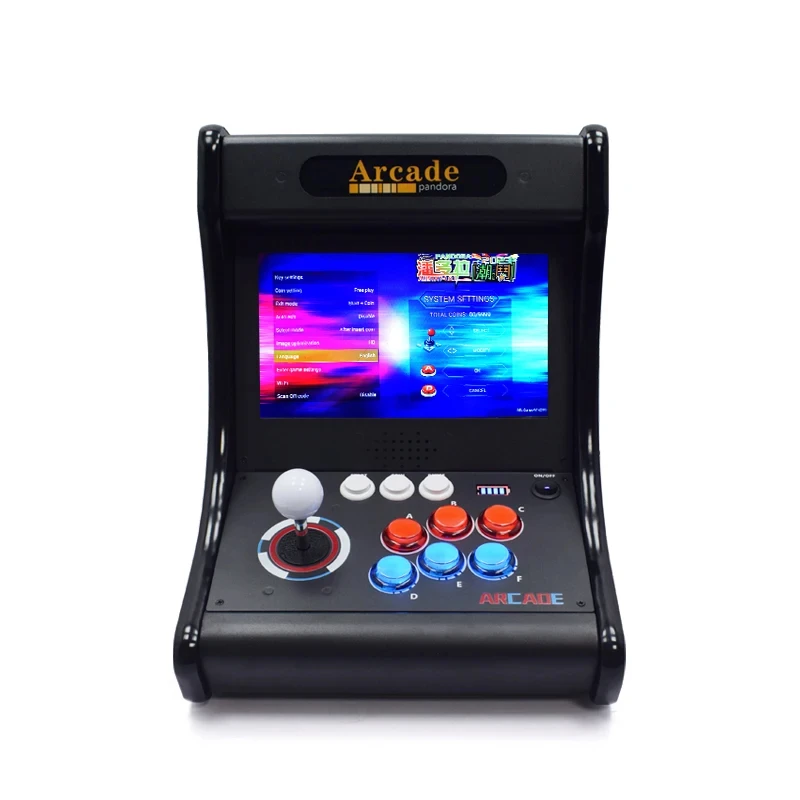 Pandora OS 6000 23000 Games 10 Inch LCD Arcade Joystick Console Bartop Cabinet Light Button Retro Video Arcade Table Machine