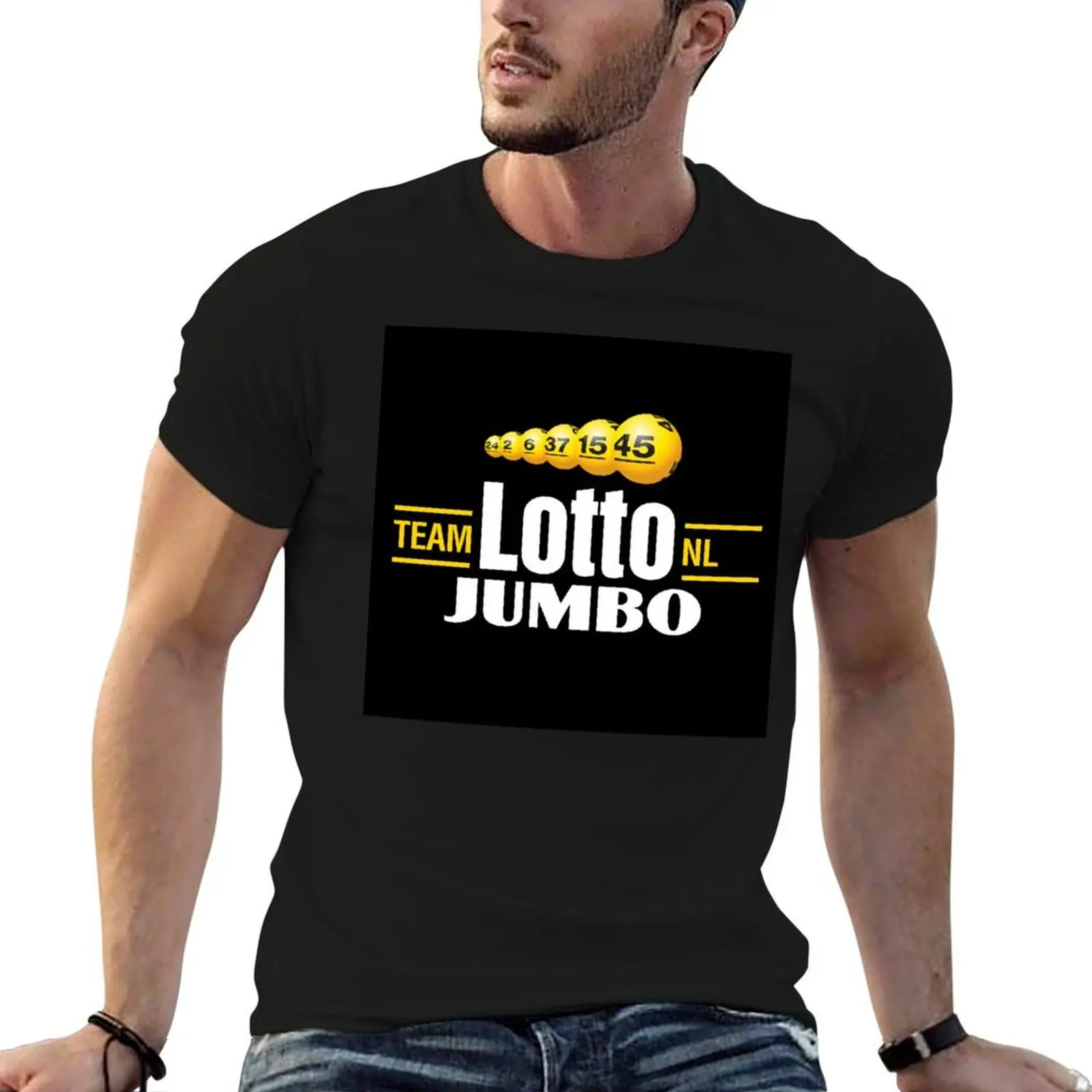 

Team LottoNL-Jumbo T-Shirt man t shirts for men casual t shirts cotton 100% T-Shirt