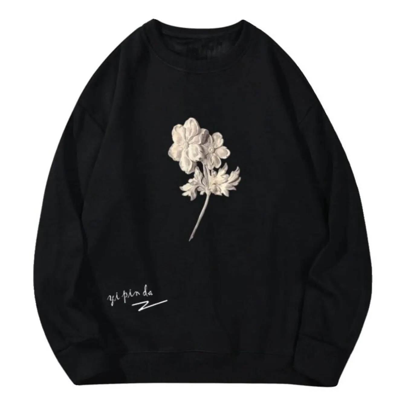 

Flower Pattern Printed Autumn and Winter Men's and Women's Long Sleeved Sportswear for Casual and Loose Outdoor Street Sports