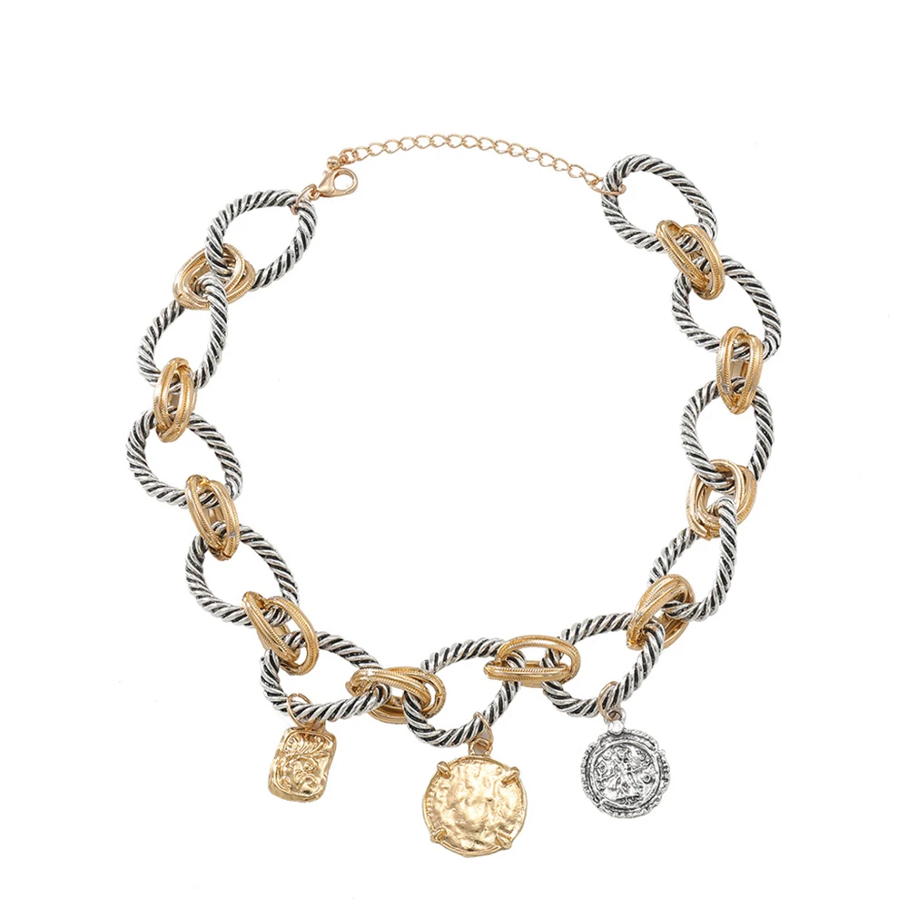 ZAA винтажное очаровательное ожерелье женские ювелирные изделия отличная металлическая цепочка с геометрическим кулоном ожерелья новые аксессуары для праздничной вечеринки