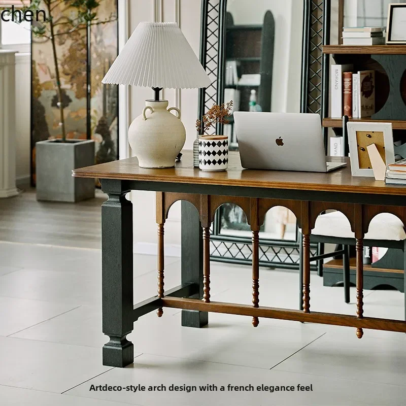 HT  solid wood living room large desk meal desk integrated to the living room large board table