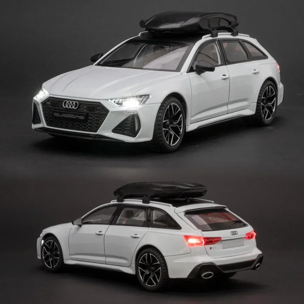 1:24 Audi RS6 High Simulation Diecast Metal Alloy Model car Sound Light Pull Back Collection Kids Toy Gifts A572