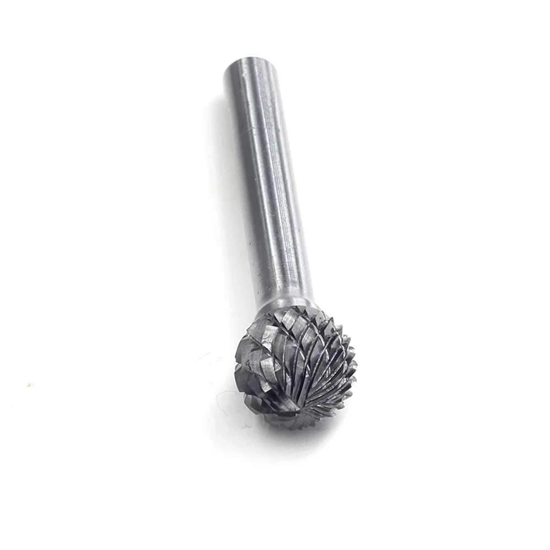 Tungsten Carbide Burr Ball Shape Double Cut Rotary Burrs File (1/2 Inch Cutter, 0.45Inch Cutter) 1/4 Inch (6.35Mm) Shank