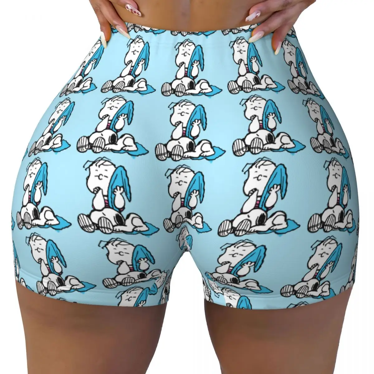 

Valentine's Day Linus & Snoopy Yoga Shorts for Women Sports Fitness Workout Gym Wear