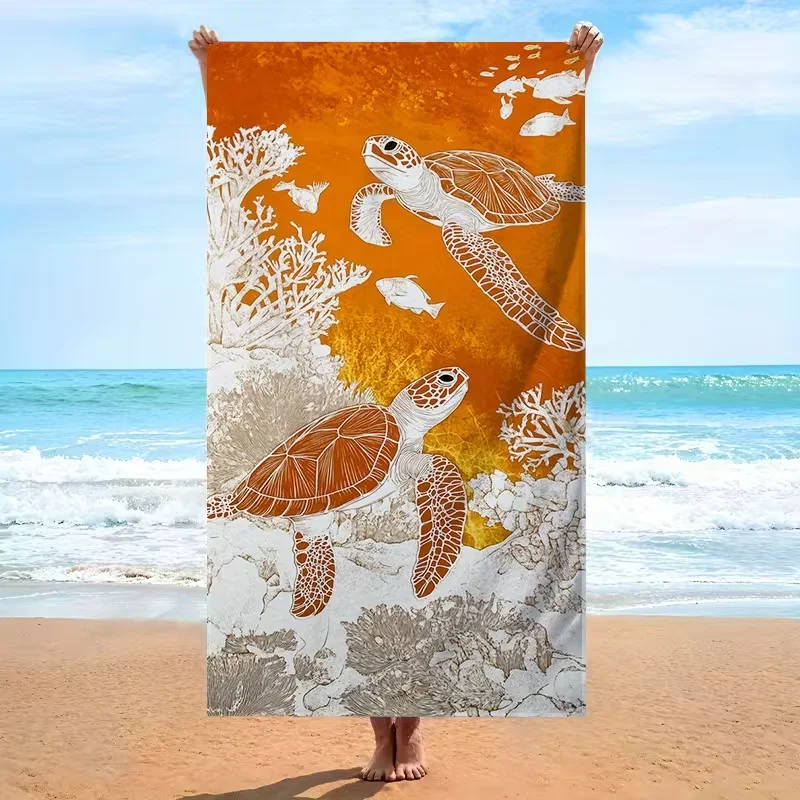 Rainbow Whale Print Beach Towel Soft Quick Dry Absorbent Towel For Kids Adults Summer Swimming Pool