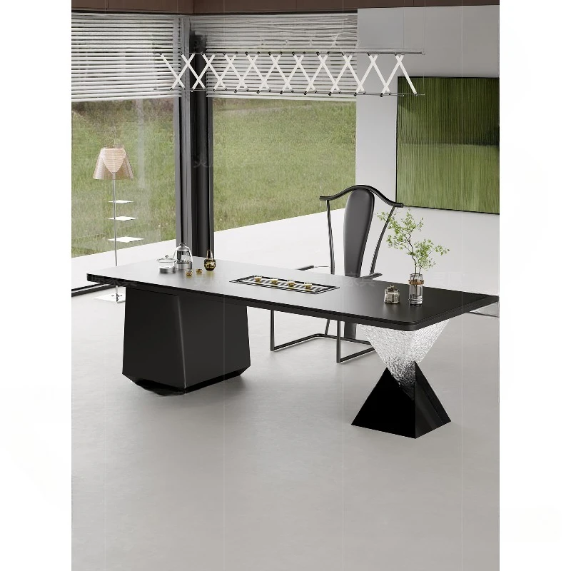 

Italian high-end rock slab tea table and chair combination light luxury modern high-end tea table