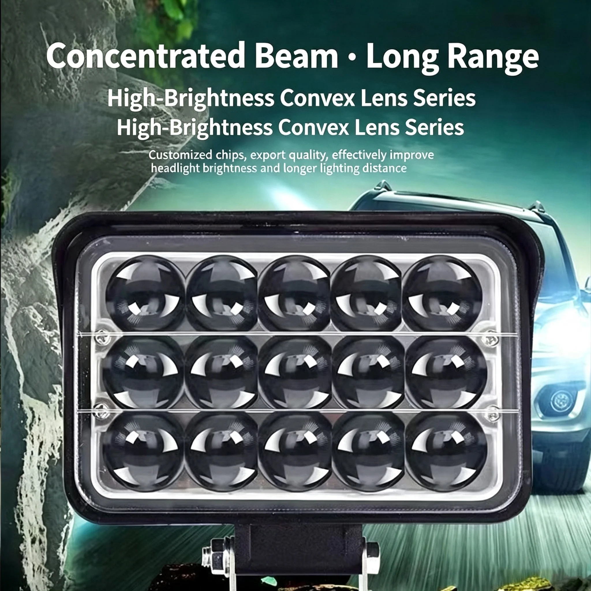 3/4/5 Inch 6/8/15 LED Lens Work Light Spot Beam Offroad Driving Lamp 12‑24V For Truck SUV ATV Boat Vehicle Auxiliary Headlight