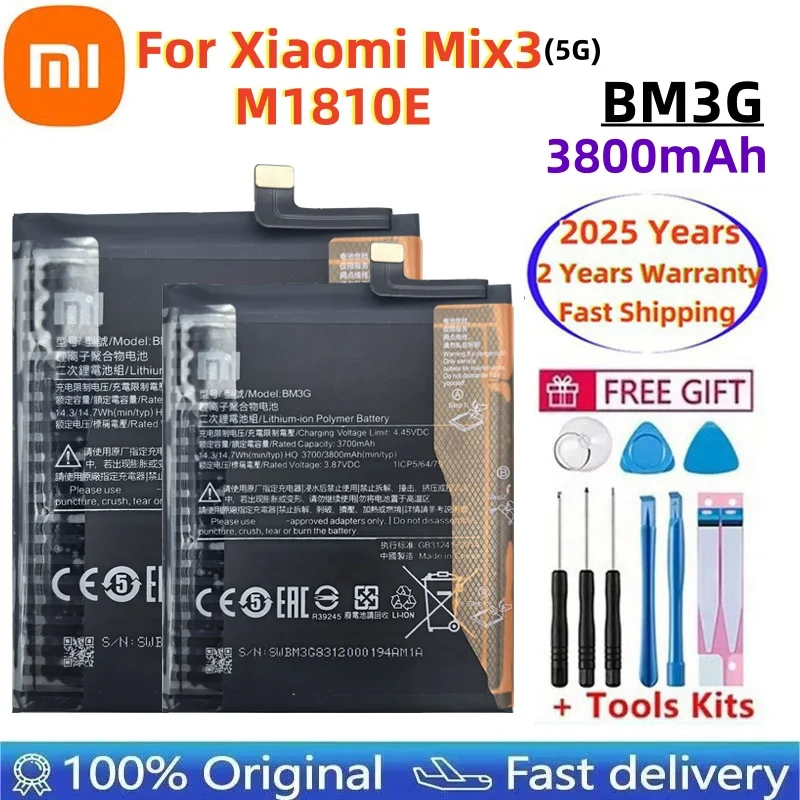 

100% Original 4000mAh For Xiaomi Mix3 (5G) International Edition Mobile Phone Battery BM3G M1810E5GG 3800mAh Electric Board