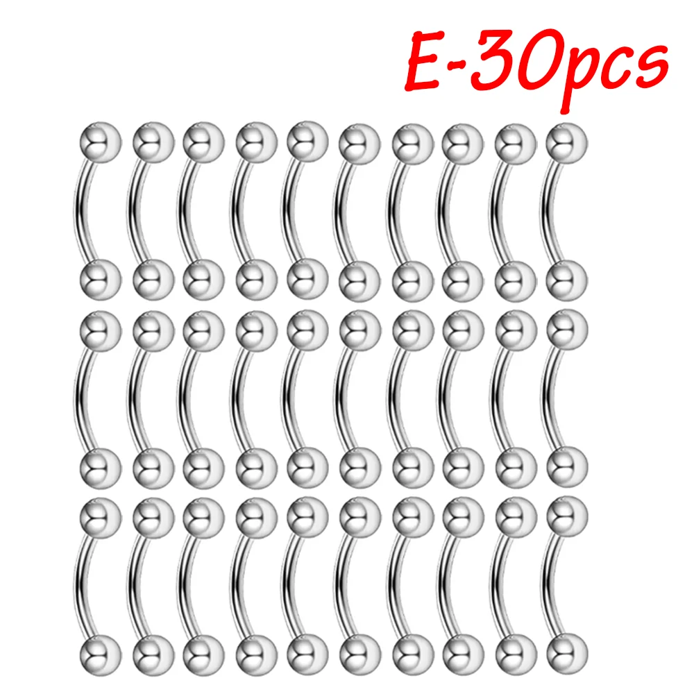 10/30/40pcs F136 Titanium Inner Thread 16g Classic Simple Universal Tongue Stud Ear Bone Stud Lip Stud Body Piercing Jewellery